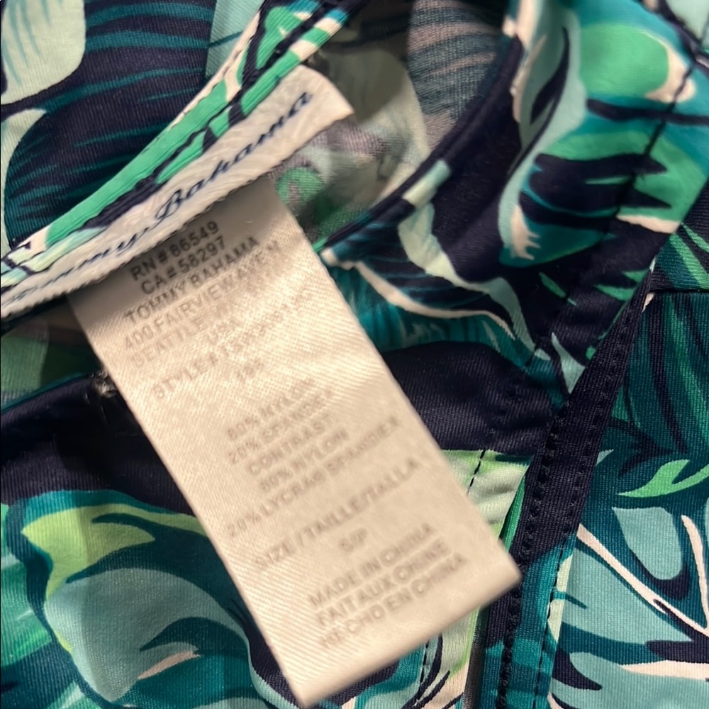 Tommy Bahama Breezy Palm split neck tropical print cover-up - Picture 4 of 5